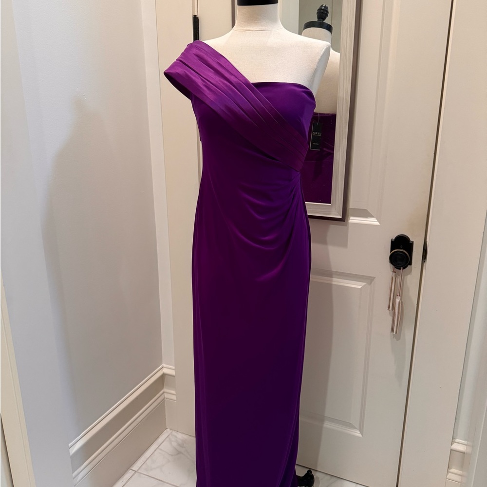 Ralph Lauren Purple One Shoulder Dress